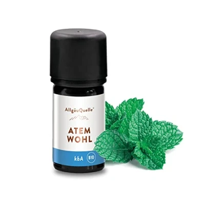 Abbildung von Allgäuquelle Duftöl ATEMWOHL Duftmischung, 5ml, BIO ätherische Öle (1 x 5ml), aus Eukalyptus, Salbei, Minze und Cajeput