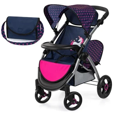 Abbildung von Zwillings Puppenwagen Twin Star blau