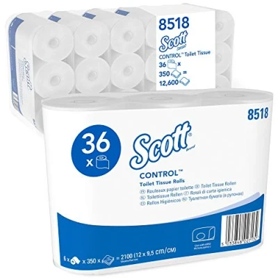 Abbildung von Scott Control, 8518, Standard Toilettenpapierrollen, 3 lagig, weiß, 36 Rollen x 350 Blatt (12600 Blatt) , Premium Großpackung Toilettenpapier