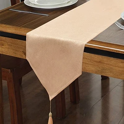 Abbildung von WAITER TREE Tischläufer Leinen Hochwertiger Tischwäsche Uni einfarbig Pflegeleicht Kollektion Glanzoptik