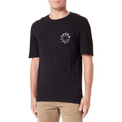 Abbildung von JACK &amp; JONES Herren Jjwarrior Tee Crew Neck T Shirt, Black/Print:small, L EU