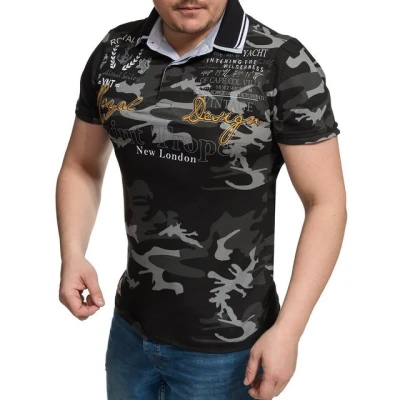 Abbildung von L.gonline Poloshirt Herren Polo Shirt Royal Design, Washed Shirt, Kurzarm Herrenshirt, (Packung, 1 tlg) mit, Frontprint, mit Logoprint