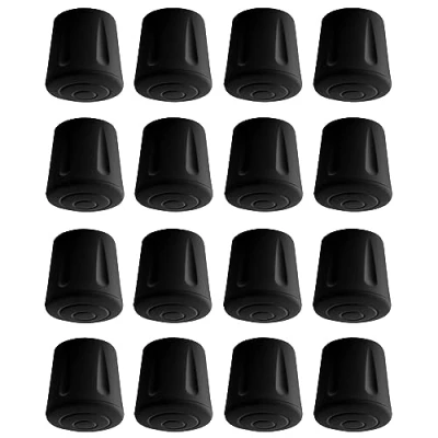 Abbildung von cyclingcolors 16x Möbelfüße Gummi Möbelgleiter Rund Stuhlkappen fusskappen Kappen schutzkappen für stuhlbeine schwarz Rohrkappen Endkappen Rundrohr (10mm)