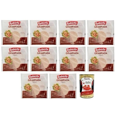 Abbildung von Roberto GranPiada Integrale,Piadina Brot mit Vollkornmehl,Packung 330g, Jede Packung enthält 3 Wraps + Italian Gourmet Polpa di Pomodoro 400g Dose