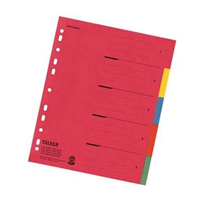 Abbildung von Falken Aktenordner Farbiges Register aus Karton DIN A4 in Über
