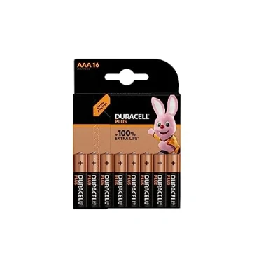 Abbildung von 16 x Duracell AAA plus (1 Blistercard a Batterien) Batterien Mini Stylus (LR03/MN2400)