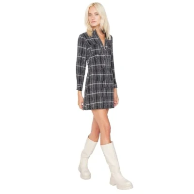 Abbildung von TRENDYOL Damen Woman Mini A line V Neck Woven Dress Kleid, Schwarz, 38