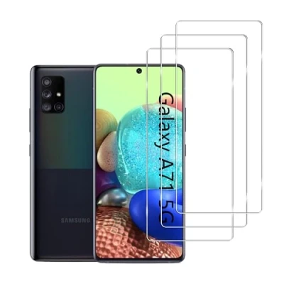 Abbildung von YIFNTANG [3 Stück] Gehärtetes Glas Displayschutzfolie für Samsung Galaxy A71 5G,9H Härte,Anti Kratzen,Blasenfrei,HD Klar Panzer Schutz Folie Kompatibel mit 5G