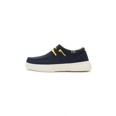 Abbildung von Walk in Pitas Sportlicher Schnürer, Damen, Größe: 38, Navy blue Leder und textil