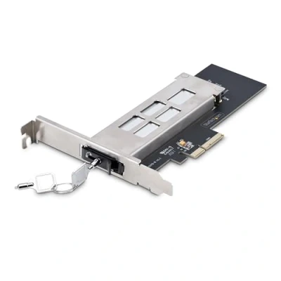 Abbildung von StarTech.com M.2 NVMe Wechselrahmen für PCIE x4, M2 Adapterkarte SSD, werkzeuglose Installation, PCI Express 4.0/3.0 Hot Swap Adapter, Schlüsselsperre (M2 Removable N1)