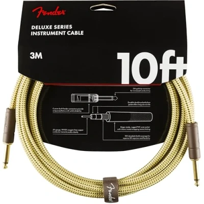 Abbildung von Fender Deluxe Series Gitarreninstrumentenkabel, 3m, Gerade/Gerade, Tweed