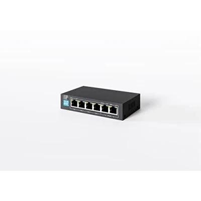 Abbildung von Extralink Euros PoE Switch, 4 Betriebsarten, Switch 2X RJ45 Uplink 100Mb/s, 60W, Plug and Play, PoE+ Fast Ethernet, IEEE 802.3af/at, Robustes Metallgehäuse, Auto MDI/MDIX, Kabel