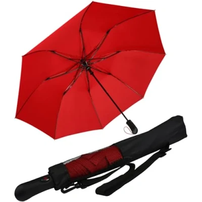 Abbildung von iX brella Taschenregenschirm Trekking Golf Taschenschirm XXL mit Umhängetasche, riesigem 124cm Dach Durchmesser