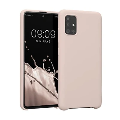 Abbildung von kwmobile Hülle kompatibel mit Samsung Galaxy A51 Silikon Handy Case Handyhülle weiche Oberfläche kabelloses Laden Coconut Swirl