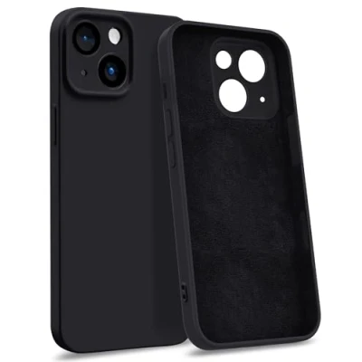 Abbildung von MyGadget Hülle für iPhone 14 Plus [ 4 Layer Struktur Schutzhülle ] Gummierte Handyhülle mit Soft Inlay &amp; Hardcase Cover außen Schwarz