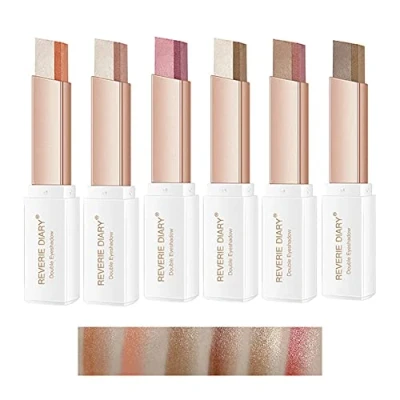 Abbildung von 6 Stück Doppelfarben Lidschatten Stick Rotierende Aufgewertet Glitter Farbverlauf Eyeshadow Langanhaltende Wasserdicht Schimmer Creme Set