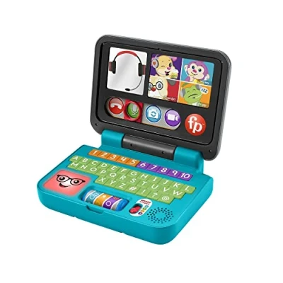 Abbildung von Fisher Price Lernspaß Homeoffice Laptop elektronisches Lernspielzeug mit Smart Stages Lerninhalten, Lichtern und 55+ Liedern, ABC, , Version: Italienisch, HHH03