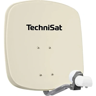 Abbildung von TechniSat DIGIDISH 45 Satelliten Schüssel für 2 Teilnehmer (45 cm kleine Sat Anlage Komplettset mit Wandhalterung und Universal Twin LNB) beige