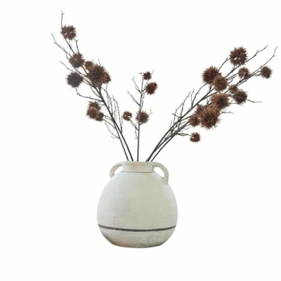 Abbildung von Loberon Vase Seraphique, nur für Trockenblumen Geeignet, Rustikale Eleganz, Bauchige Form, mit Antik Finish, Pflanzgefäß, Blumenvase, Dekoration, Terrakotta, antikcreme/schwarz