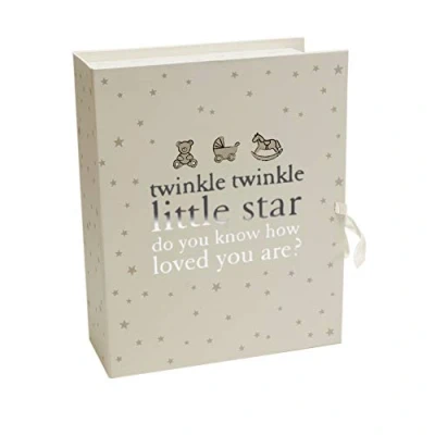 Abbildung von Baby Aufbewahrungsbox „Twinkle Twinkle Little Star“ für Erinnerungsstücke, mit Beschriftung