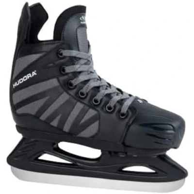 Abbildung von HUDORA Kinder &amp; Jugendliche EIS Hockey Schlittschuh Power Play, Black, Gr. 28 31 Eishockeyschuhe Ice Skates, schwarz,