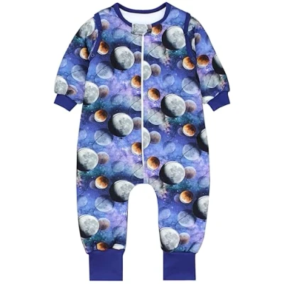 Abbildung von TupTam Baby Schlafsack mit Füßen und Ärmel OEKO TEX zertifizierte Materialien Winterschlafsack, Farbe: Kosmos Mond, Größe: 80 86