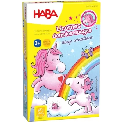 Abbildung von HABA 303648 Einhorn in den Wolken Glitzer Bingo