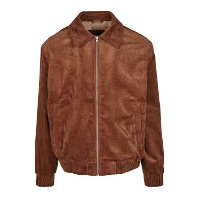 Abbildung von Urban Classics BOXY Corduroy Jacket Bomberjacke, Herren, Größe: Large, Toffee