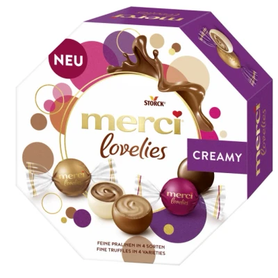 Abbildung von merci lovelies Creamy 1 x 185g Pralinenmischung mit gefüllten Schokoladen Spezialitäten