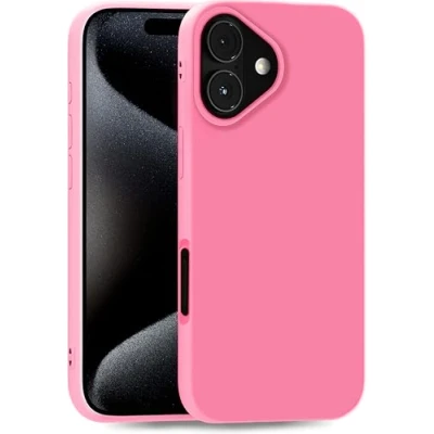 Abbildung von MyGadget Hülle kompatibel mit Apple iPhone 16 robuste Handyhülle TPU Case Slim Silikonhülle Back Cover Kratzfest Schutzhülle matt Rosa