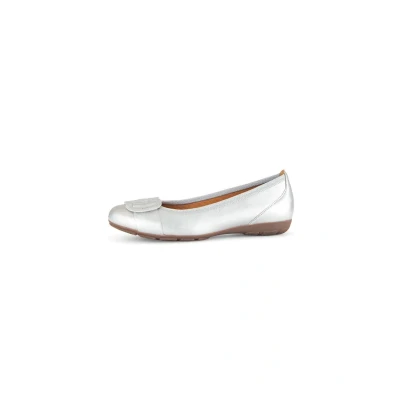 Abbildung von Gabor Sportliche Klassischer Ballerina, Damen, Größe: 38, Silber Schuhe