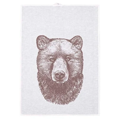 Abbildung von Frohstoff Geschirrtuch, Küchentuch, Trockentuch Bär Rosenholz 50 x 70 cm 50% Leinen, Baumwolle
