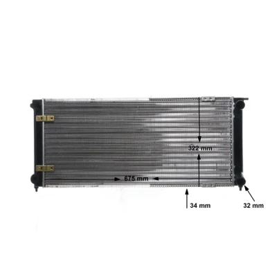 Abbildung von MAHLE ORIGINAL CR 341 000S Kühler, Motorkühlung für Fahrzeuge mit Klimaanlage 675 322 34 Kühlrippen mechanisch gefügt VOLKSWAGEN: GOLF 2, Scirocco II