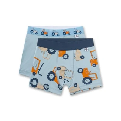 Abbildung von Sanetta Jungen Hipshorts (Doppelpack) blau Traktor Hochwertige und nachhaltige Unterhose für aus Baumwoll Mix.