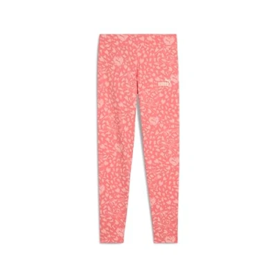 Abbildung von PUMA Mädchen FLAMING LOVE AOP Leggings G jogginghose damen, Peach Frost,