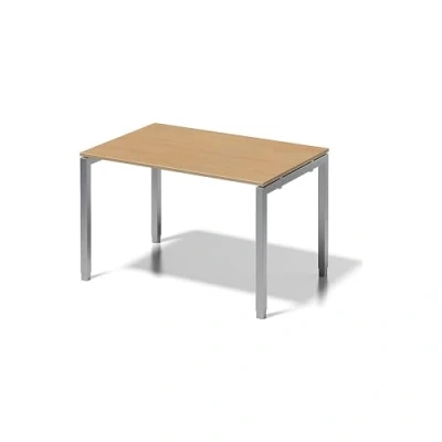 Abbildung von BISLEY Cito Schreibtisch, 650 850 mm höheneinstellbares U Gestell, Metall, Bc355 Dekor Buche, Gestell Silber, 80 x 120 85 cm