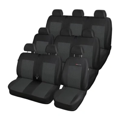 Abbildung von Mossa Maßgeschneiderte Sitzbezüge Auto kompatibel mit Renault Trafic III Van (2014 ) 9 Sitzer Autositzbezüge Schonbezüge für Autositze E1
