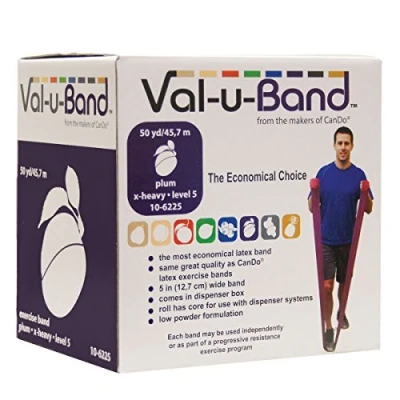 Abbildung von CanDo Trainingsband / Gymnastikband, Länge 45 m, Val u Band® pflaume (schwer)