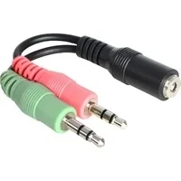 Abbildung von Klinke Adapter Delock 3,5mm 4pin &gt; 2X Bu/St, schwarz