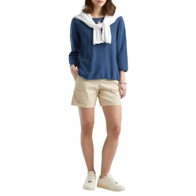 Abbildung von United Colors of Benetton Crewneck IN Plain Stitch Stripes Edges LOGO ON CUFF Strickpullover, Herren, Größe: Small, Blue