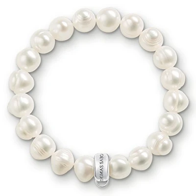 Abbildung von Thomas Sabo Damen Charm Armband Süßwasserzuchtperle Club 925 Sterling Silber X0041 082 14