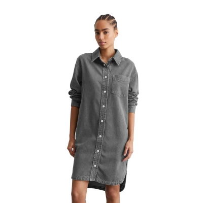 Abbildung von Marc O&#039;Polo Denim Oversized FIT LONG Sleeve Dress Jeanskleid, Damen, Größe: Small, Medium grey