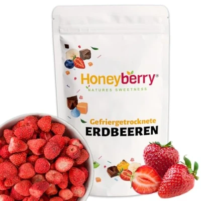 Abbildung von Gefriergetrocknete Ganze Erdbeeren 50g Früchte Trockenfrüchte Gefriergetrocknet Getrocknete Perfekt zum Backen, Kuchendekoration, für Snacks, Müsli &amp; Desserts