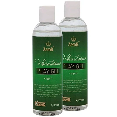 Abbildung von Vibratissimo Play Gel vegan 2x250 ml I Gleitmittel ohne tierische Inhaltsstoffe Wasserbasierte Gleitgele Lubricant für Silikon Toys &amp; Latexkondome geeignet water based lubrication