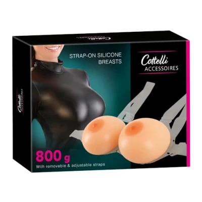 Abbildung von Silikonbrüste mit Halter, 2 x 400 g, breite Träger abnehmbar