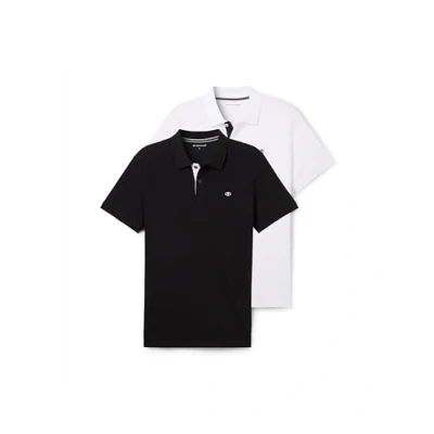 Abbildung von TOM TAILOR Herren 1044879 Doppelpack Poloshirt Basic mit Logo Print, 20000 White, S