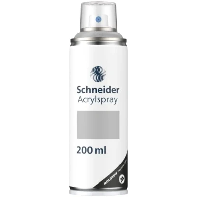 Abbildung von Schneider Paint It 030 Supreme DIY Acryllack (hochdeckende Sprühfarbe, UV beständig, 200 ml, Acrylspray für fast alle Untergründe) silver matt