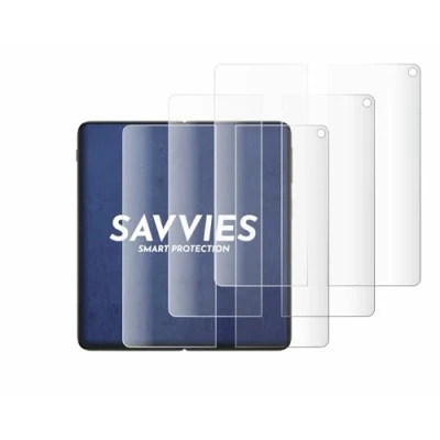 Abbildung von Savvies 4 Stück Full Screen Schutzfolie für OnePlus Open (Inneres Display) Cover Displayschutz Folie [3D Curved, Transparent]
