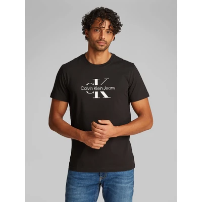 Abbildung von Calvin Klein Jeans Disrupted Outline Monologo TEE Unisex Tshirt print, Größe: Medium, Black