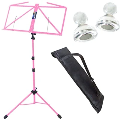 Abbildung von keepdrum MUS3PK Notenstaender Pink + Tasche 2 Stück Notenpult Magnete